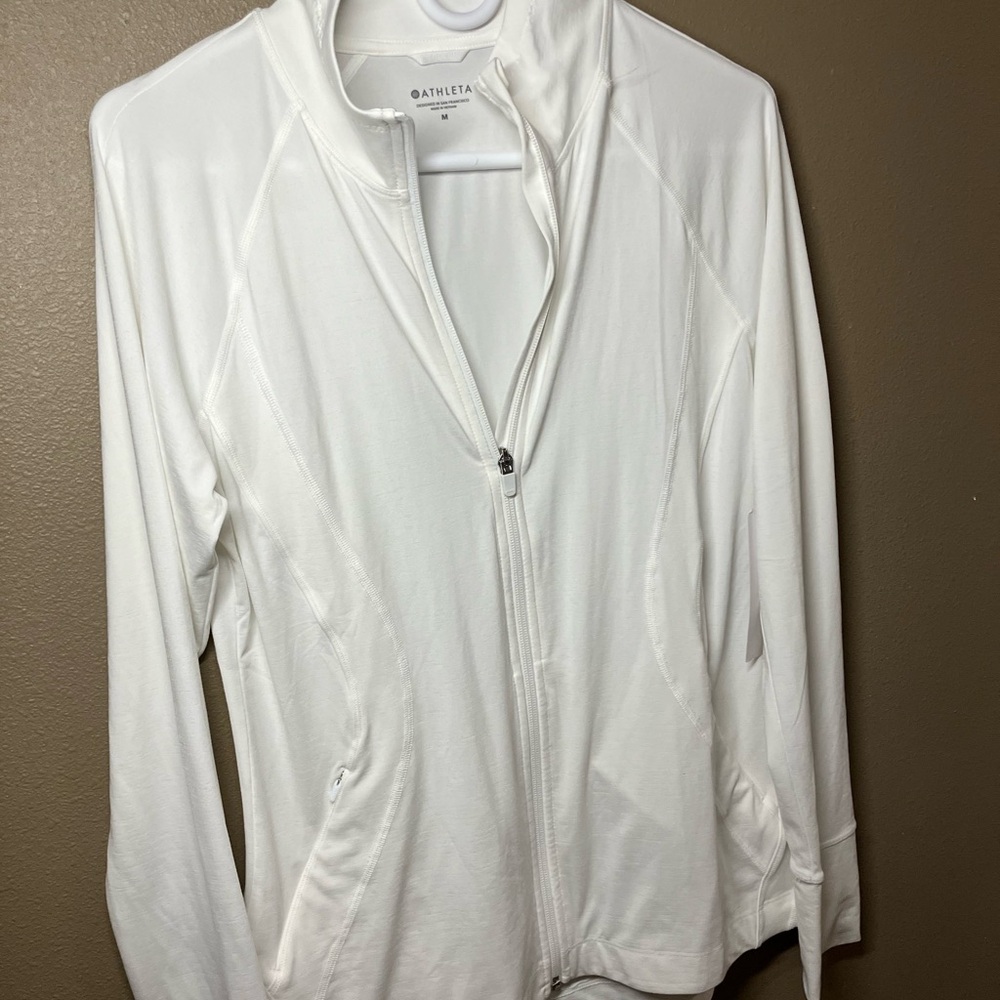 Athleta Cream Zip-Up Jacket